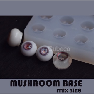 Khuôn silicone đổ resin mắt doll chibi BJD dạng Mushroom có chân mix size