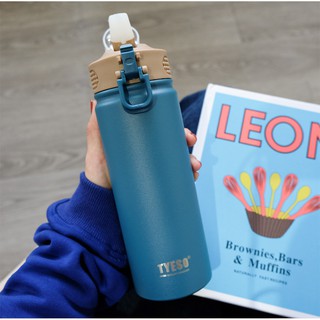 Bình giữ nhiệt inox Tyeso dung tích 750ML có quai cầm kèm ống hút