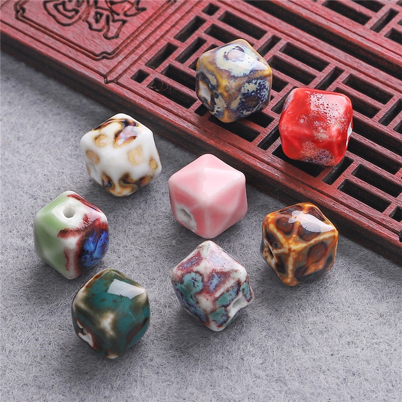 BEADIA Hạt Sứ Hình Vuông Dùng Làm Trang Sức Thủ Công DIY