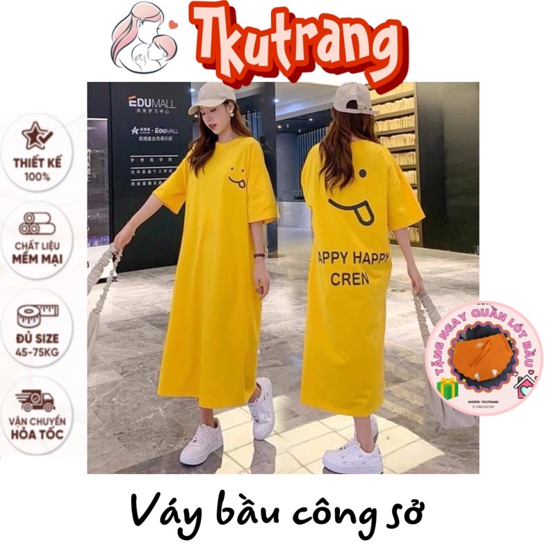 Váy Suông - Đầm Suông Mặt Cười From Rộng Dáng Dài Tới 75kg