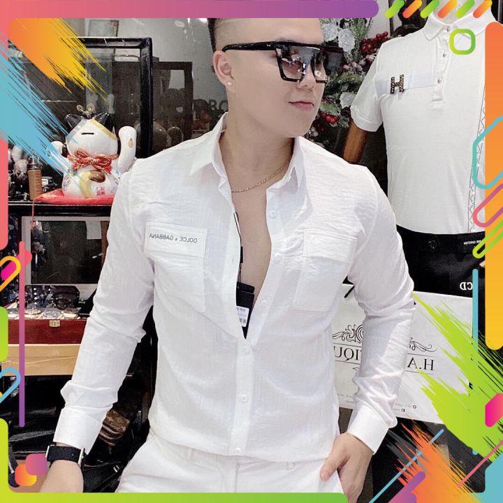 Áo Sơ Mi Nam Chất Lụa Không Nhăn, Không Xù, Dáng Ôm Body,Hit Hot Thời Trang Phong Cách tp_shop_87 ms4055