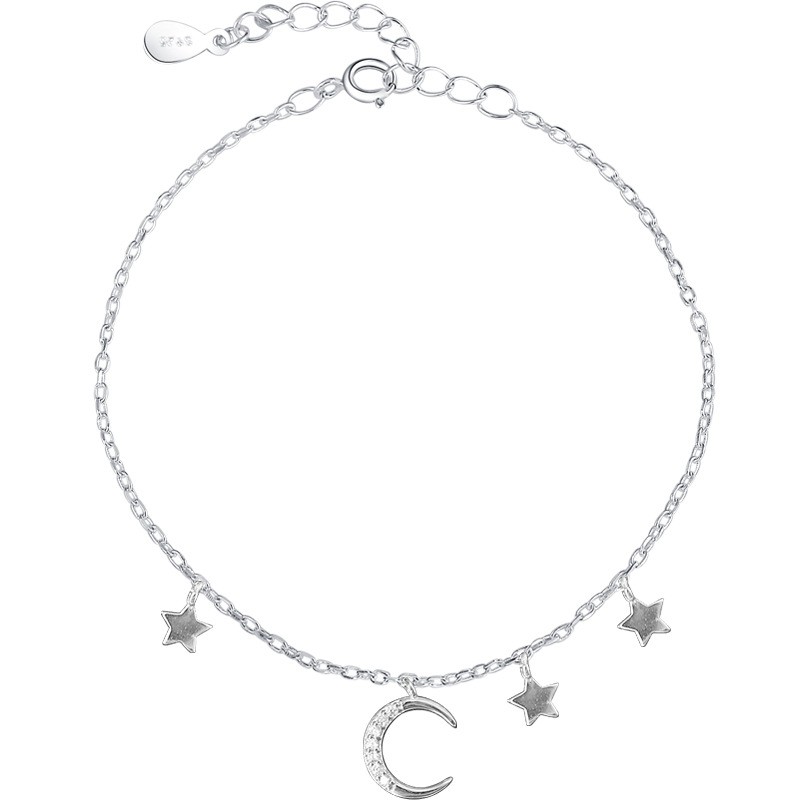 Vòng tay bạc nữ mặt trăng,vòng bạc 925,lắc tay trang sức nữ theo xu hướng hiện nay DTP STORE
