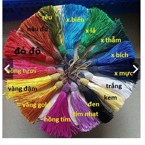 tua rua ốp đầu bằng dây kim tuyến dài 15-16cm trang trí handmade,quạt, đồ phong thủy,trang sức cổ trang...