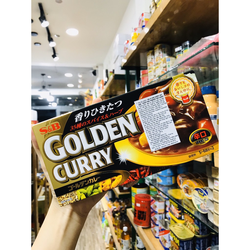 Viên nấu Cà ri Golden Curry S&amp;B 198g - cay