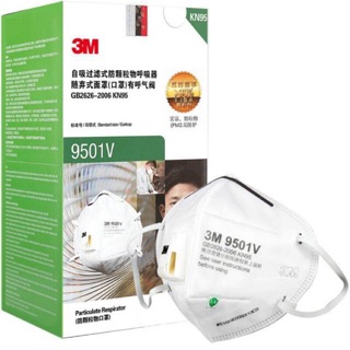 KHẨU TRANG 3M 9501V LỌC 95% BỤI MỊN 2.5 PM, CÓ VAN 1 CHIỀU