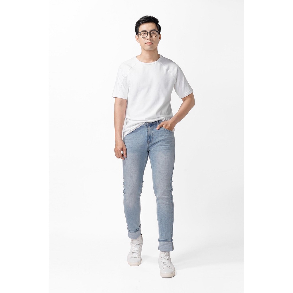 [ROUTINE] - Quần jeans nam màu xanh nhạt classic vải cotton form slim fit - 10F20DPA073 Shop LA STORE