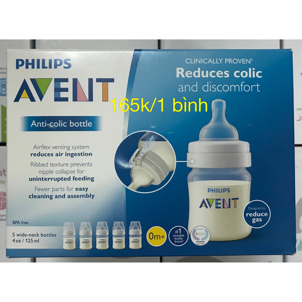 Bình sữa Avent Classic cổ rộng 260ml họa tiết