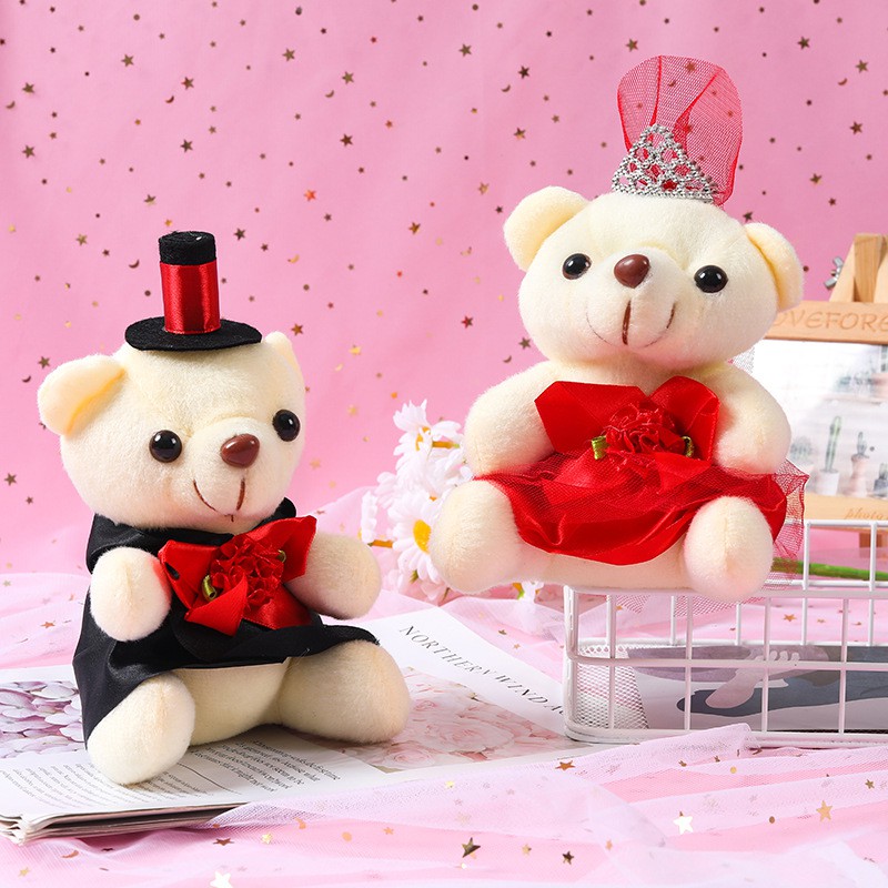 Gấu bông cặp đôi cô dâu chú rể trang trí nhà tiệc cưới sinh nhật quà tặng valentine lễ tình nhân độc lạ