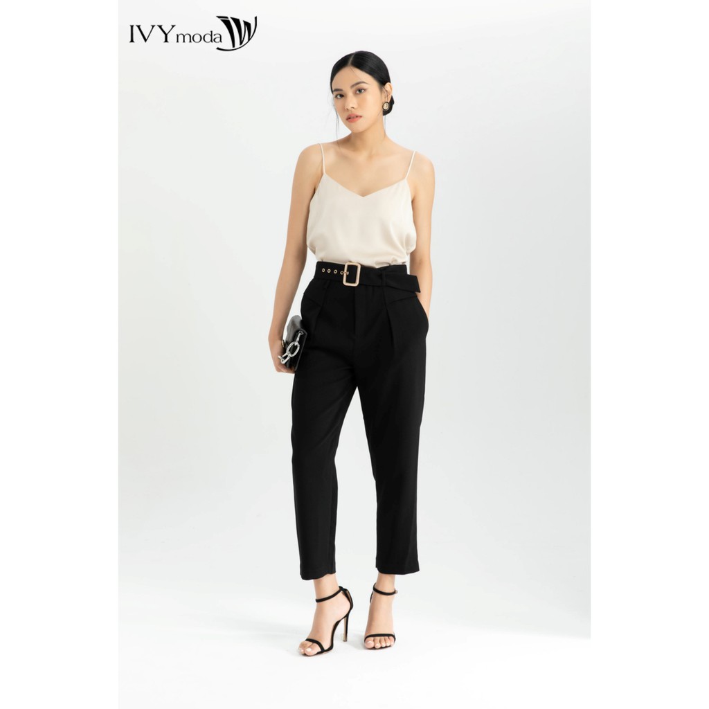 Quần dài nữ kèm đai thiết kế IVY moda MS 22M6300 | BigBuy360 - bigbuy360.vn