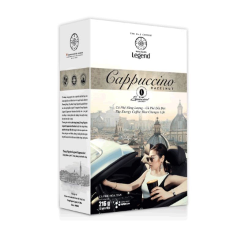 Cà Phê Trung Nguyên Legend Cappuccino Vị Hazelnut / Mocha / Coconut Hộp12 Sticks 18g