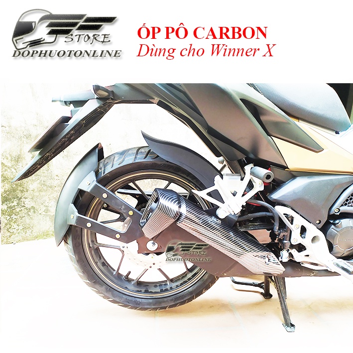 Ốp pô cacbon + Chụp ống pô - cho Winner X