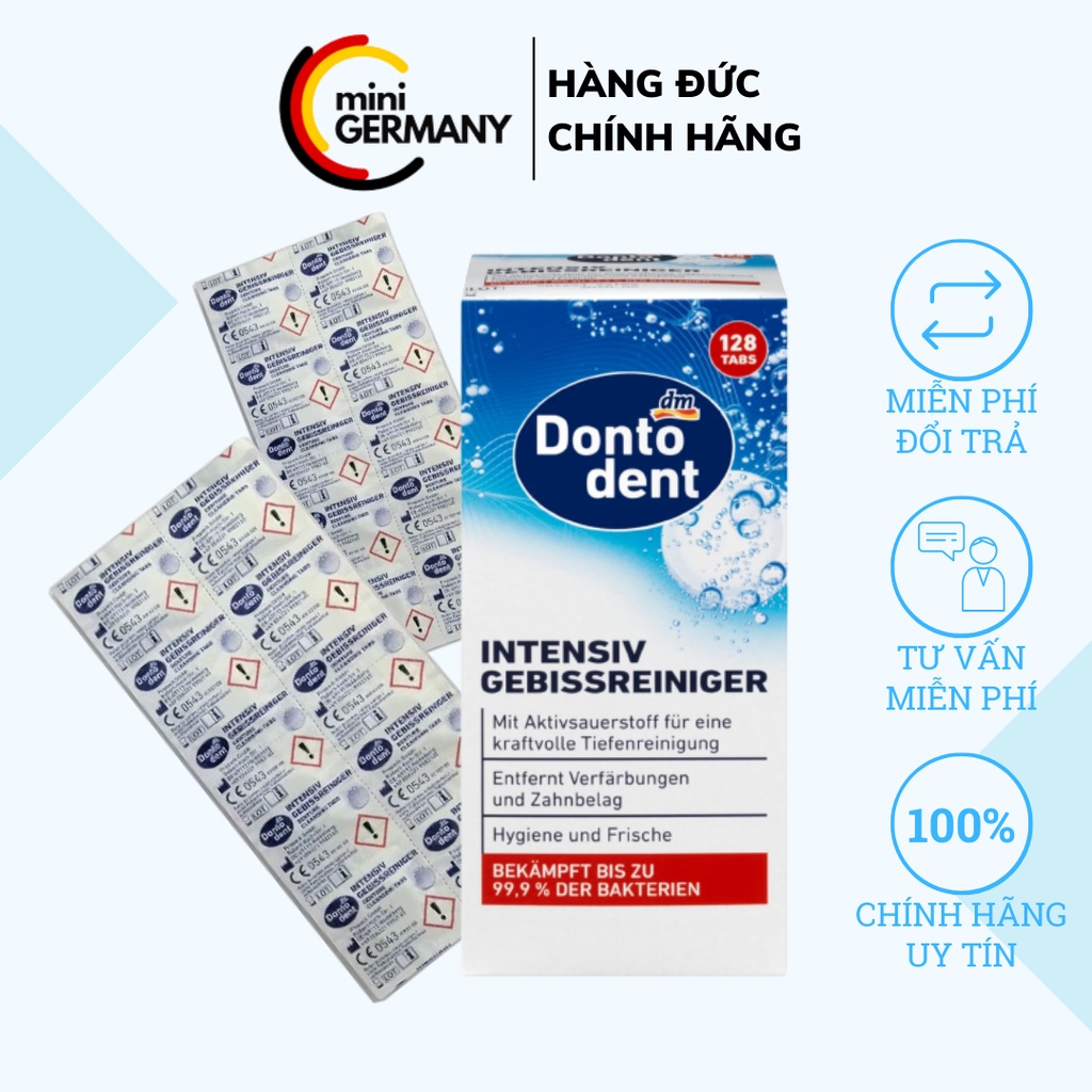 Vỉ viên vệ sinh khay niềng răng trong suốt, Invisalign, hàm giả Dontodent, vỉ 8 viên