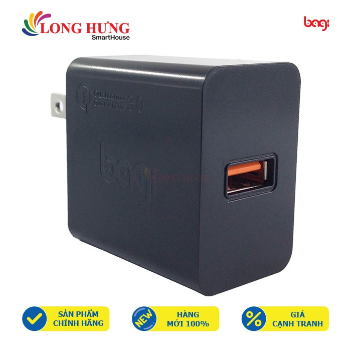 Cốc sạc Bagi QC 3.0 2A 1USB CE-M30 2019 - Hàng chính hãng