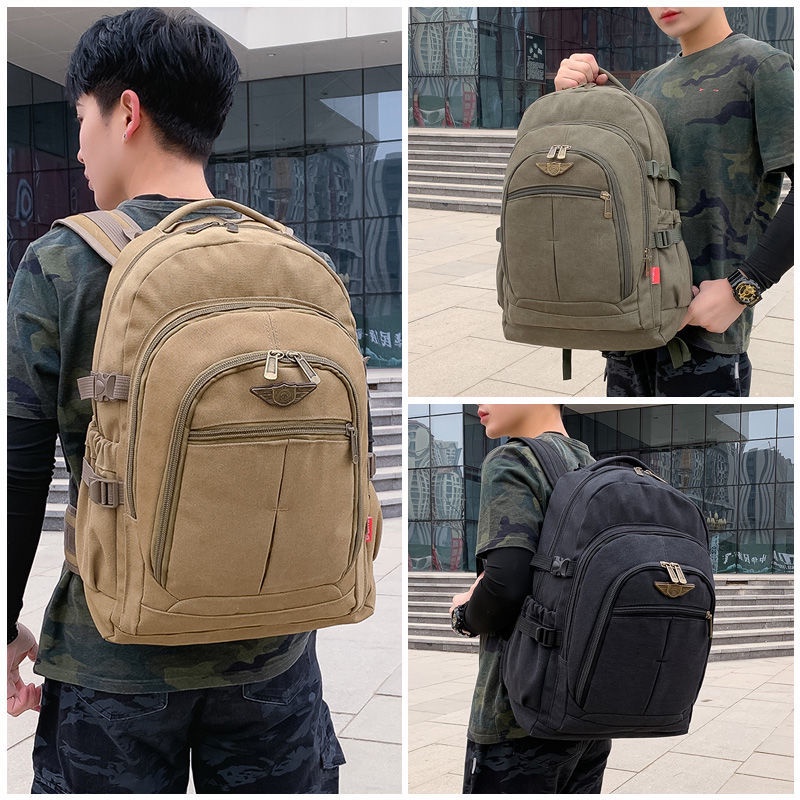 Giảm Giá Thời Gian Giảm Giá Ba Lô Vải Canvas Dày Sức Chứa Lớn 50L Cho Nam
