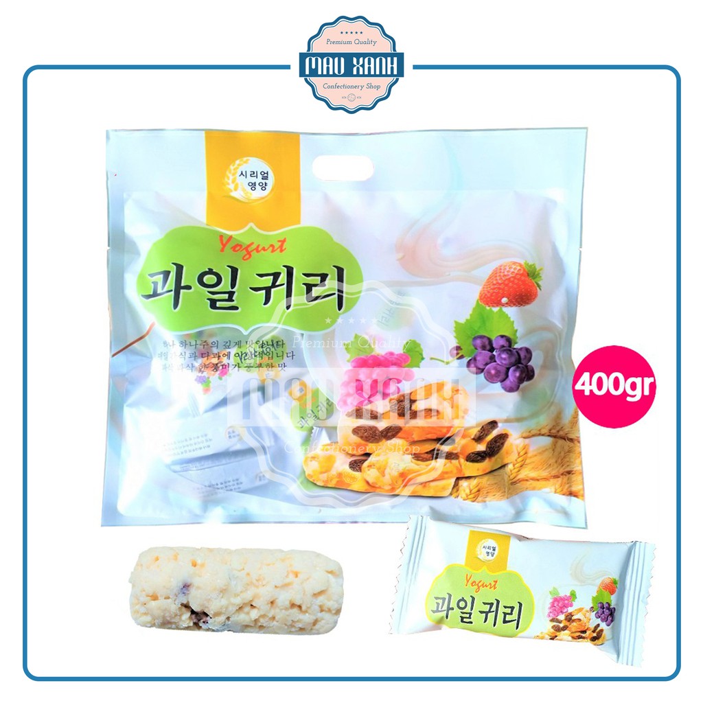 Bánh Yến Mạch Hàn Quốc Vị Sữa Chua Trái Cây (Gói 400g)