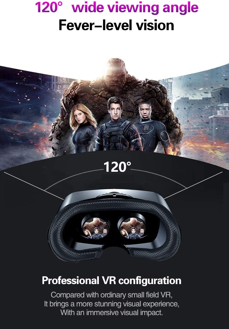 Kính thực tế ảo 3D Vrg Pro hỗ trợ điện thoại 5-7 inch cho Samsung, iPhone, Xiaomi, Oppo