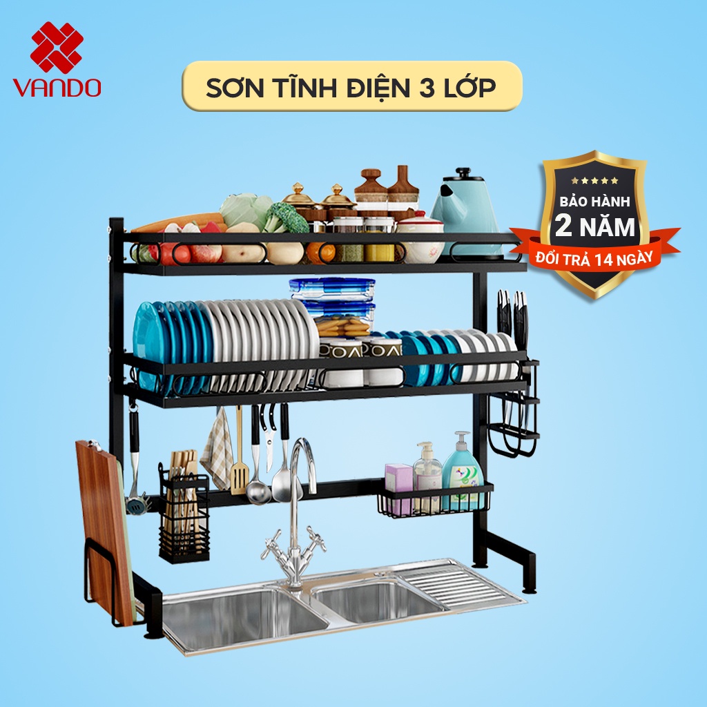 [𝗕𝗮̉𝗼 𝗵𝗮̀𝗻𝗵 𝗰𝗵𝗶́𝗻𝗵 𝗵𝗮̃𝗻𝗴] KỆ BÁT 2 TẦNG ÚP CHÉN BÁT VANDO CHỐNG HAN GỈ