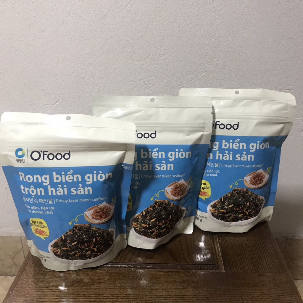Combo 3 gói rong biển trộn cơm Ofood, rong biển giòn trộn hải sản cho mọi lứa tuổi gói 30g
