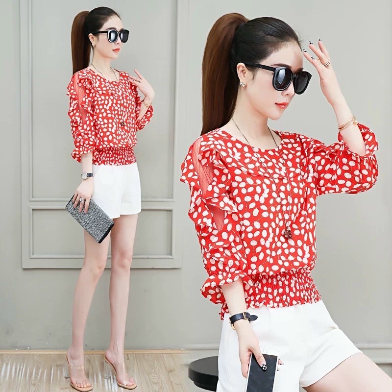 Áo sơ mi voan mềm mát dễ thương QCNP4277