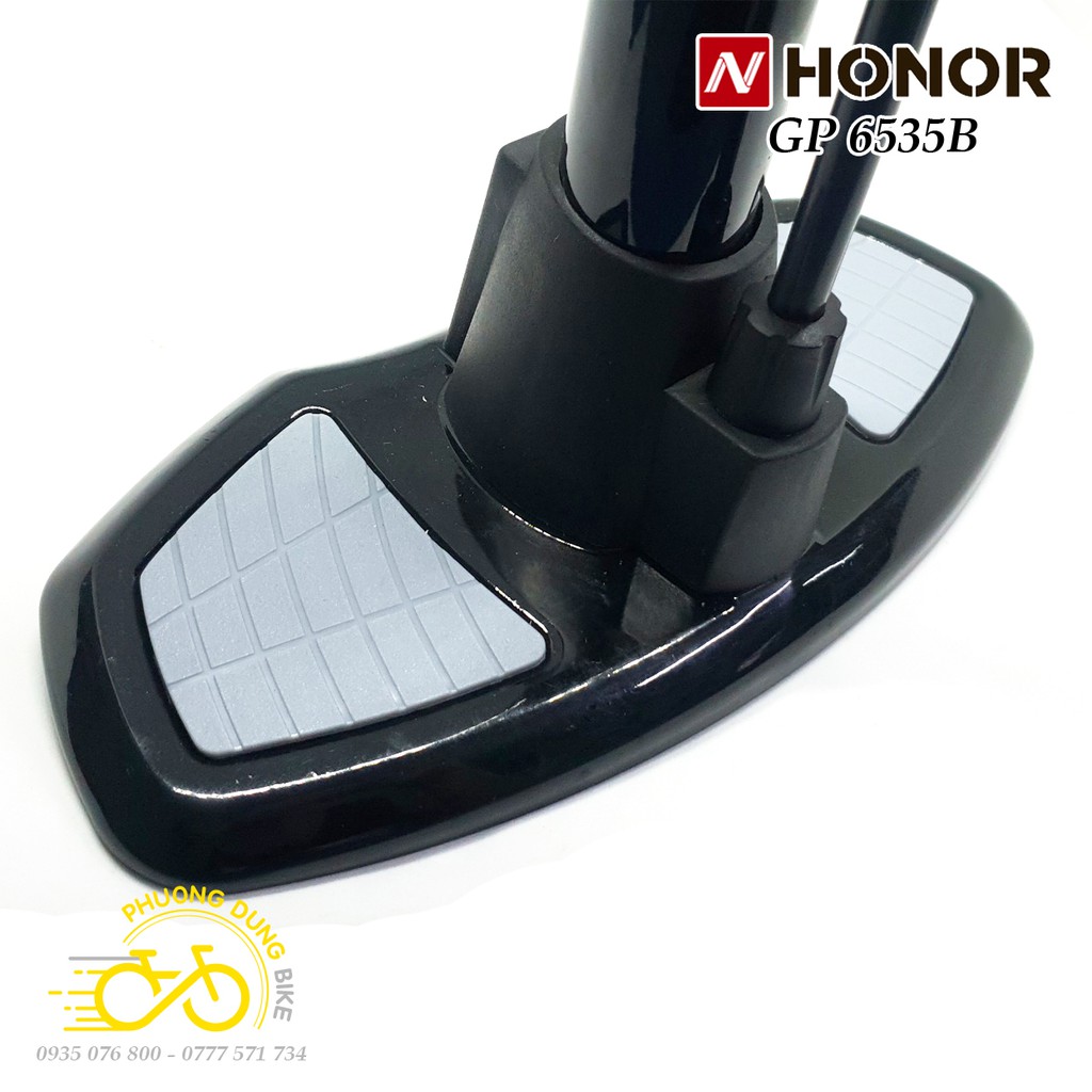 Bơm sàn xe đạp HONOR GP 6535B - Đế thép