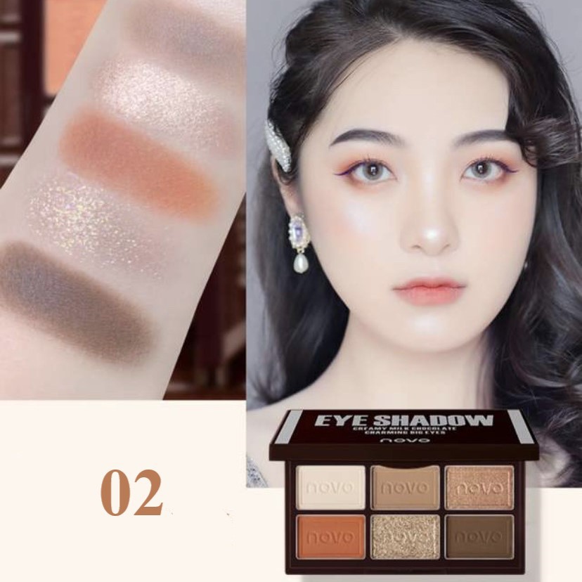 Bảng phấn mắt 6 màu NOVO xinh xắn Creamy Milk Chocolate Charming Big Eyes NOVO43 | BigBuy360 - bigbuy360.vn