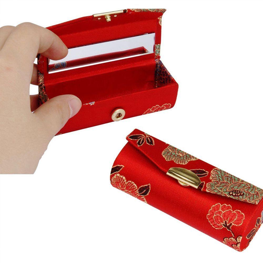 Lloyd Hộp Đựng Son Môi Trang Sức Thời Trang Bằng Lụa Satin Thiết Kế Thời Trang Có Gương Kèm Hộp Đựng Son Môi