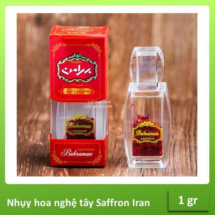 Nhụy Hoa Nghệ Tây Saffron Negin Chính Hãng Thương Hiệu Bahraman Hộp Dài 1g - Nhụy Hoa Nghệ Tây Iran