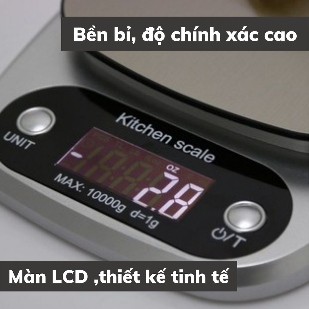 Cân Tiểu Ly Điện Tử Mini định lượng 1-5kg độ chính xác cao WH-B05 cao cấp 3kg làm bánh nhà bếp kèm 2 viên pin AA