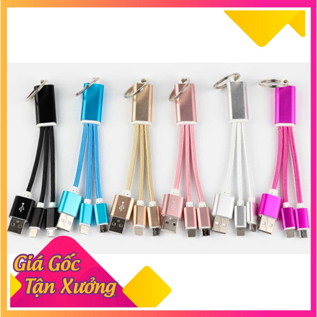 Big sale Cáp Sạc 3 Đầu Dạng Móc Khóa Tiện Dụng Dumbo Store