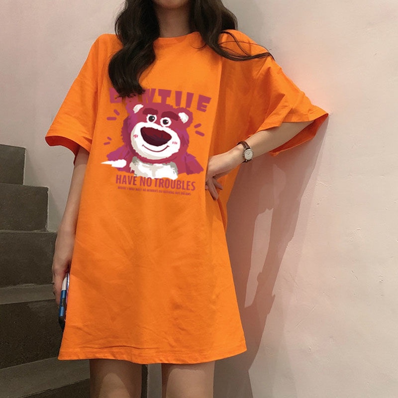 Đồ ngủ Tay Ngắn Cổ Tròn In Họa Tiết Quả Dâu Dễ Thương Thời Trang Mùa Hè Cho Nữ
