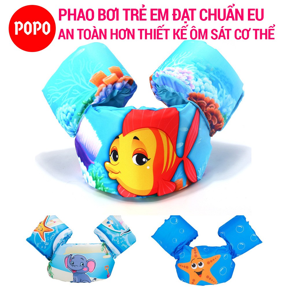 Áo phao bơi trẻ em POPO-LV01 phù hợp với bé 10-27kg (bé 2-6 tuổi), đảm bảo an toàn cho khi khi đi bơi, đi biển