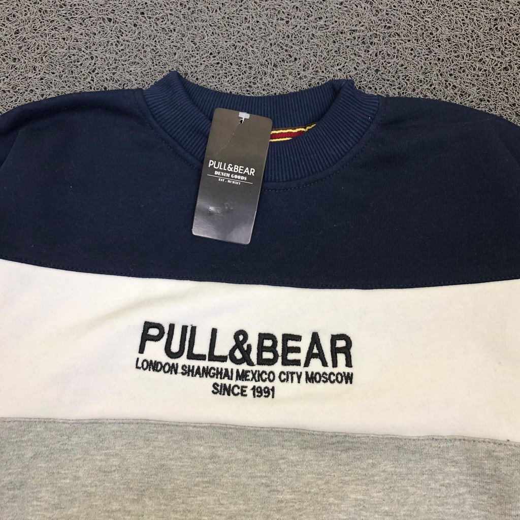 Áo khoác SWEATER CREWNECK PULL AND BEAR SUMMER 2020 MAROON AND màu xanh da trời