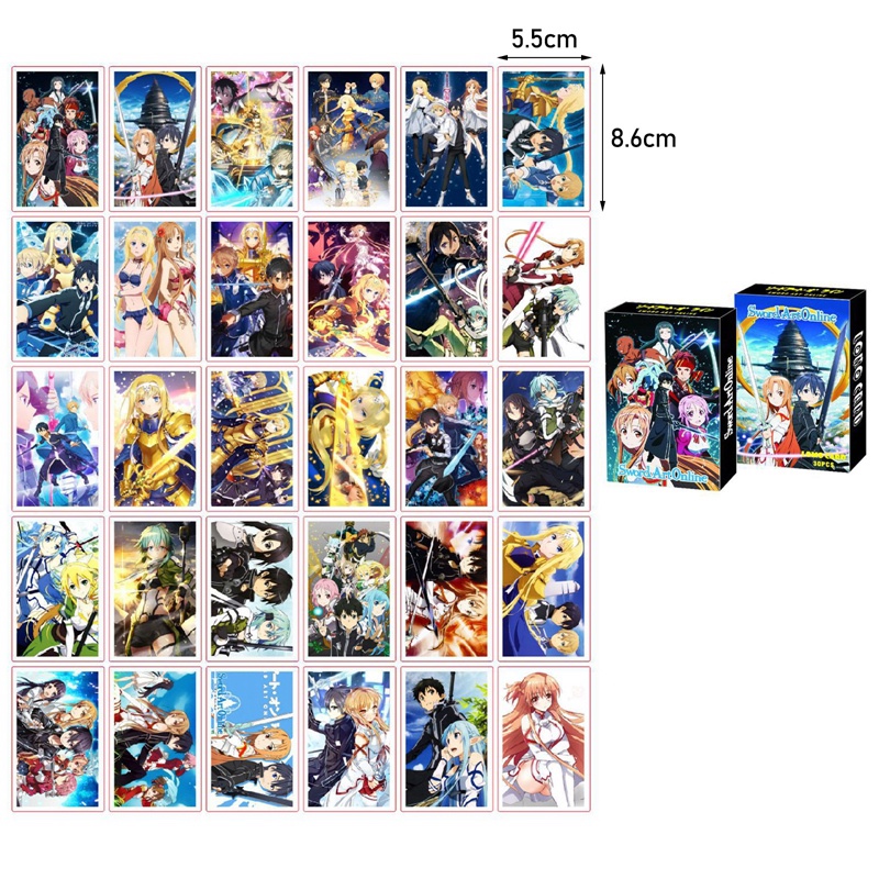 Thẻ Ảnh Hình Nhân Vật Anime Genshin Impact Sword Art Online Jujutsu Kaisen