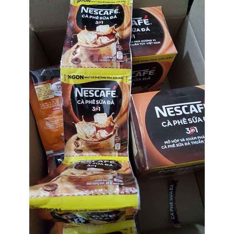 Cà phê hòa tan NESCAFÉ 3in1 Cà phê sữa đá - Hộp 10 gói x 20 g