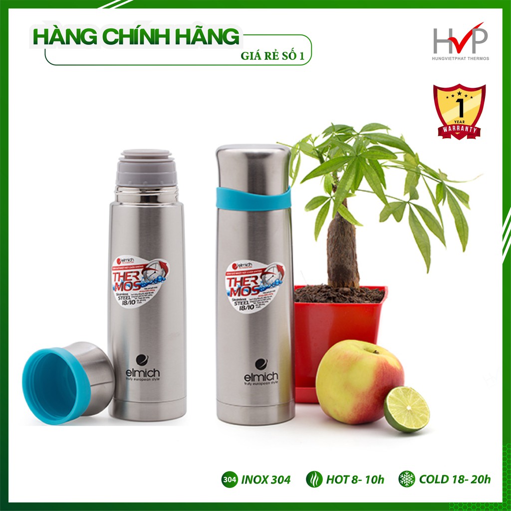 Bình giữ nhiệt Elmich FREE SHIP Binh giữ nhiệt Elmich 6386, inox 304, dung tich 500ml