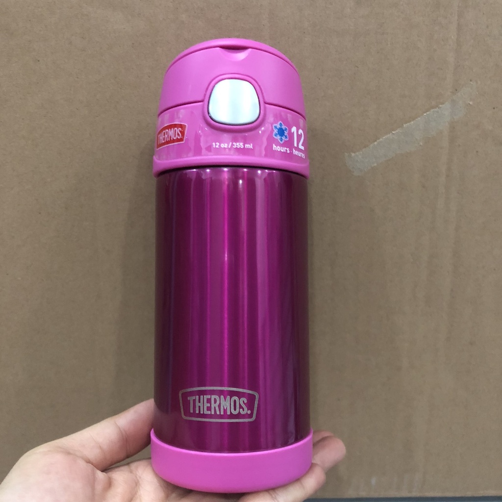 Bình Giữ Nhiệt Nóng Lạnh Thermos Funtainer 360ml Mỹ, Chuẩn Xịn Đủ Bill, Hồng Neon