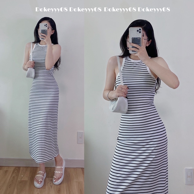 Váy body ba lỗ thun co giãn dáng dài 682