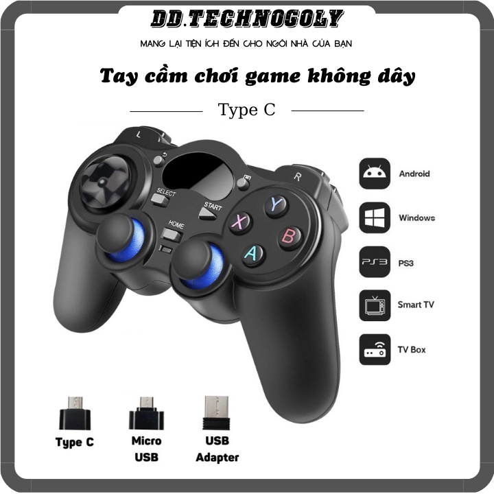 Tay cầm chơi game PC / Laptop / Điện Thoại / TV Android / TV Box - Tay cầm chơi game không dây USB Bluetooth 2.4G