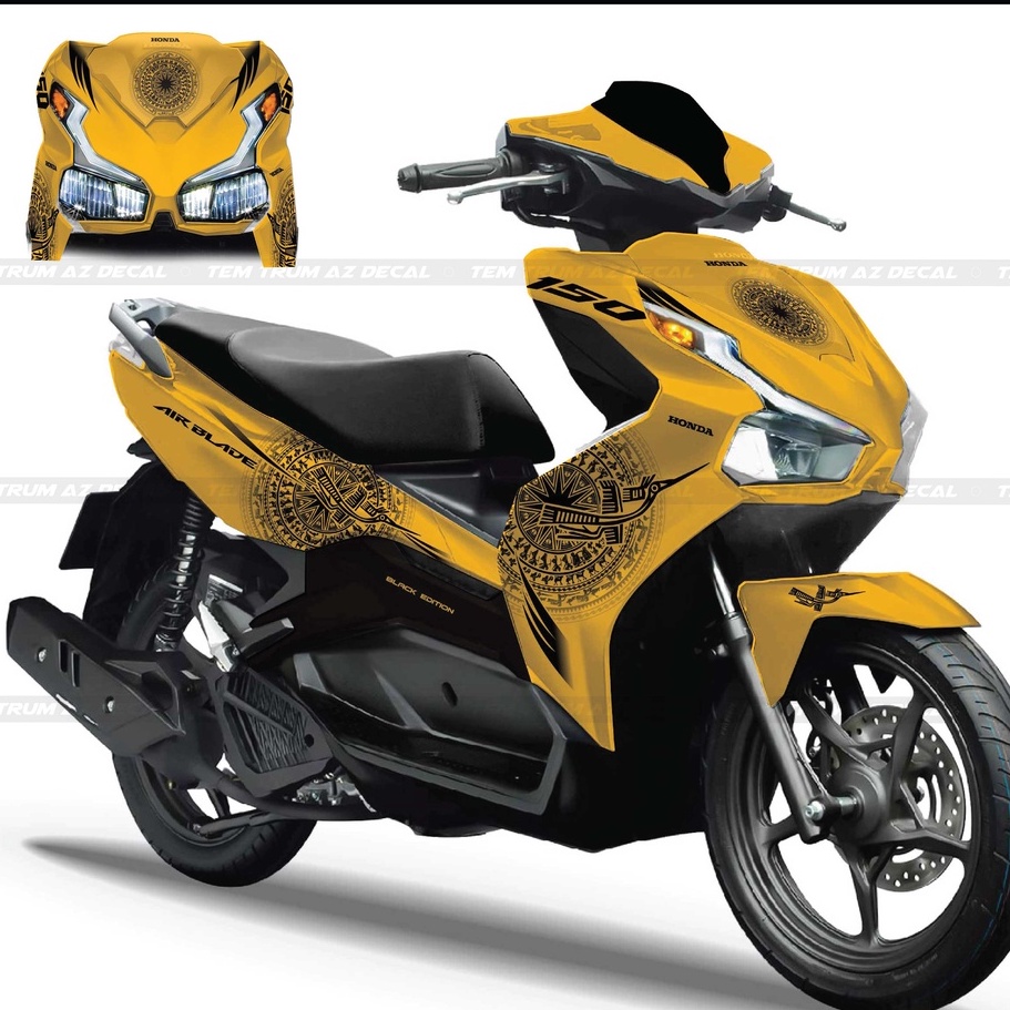Tem Trùm Dán Xe Airblade Mẫu Trống Đồng | ABT2022-03 | Decal AB 2020 - 2022 Màu Đen Trắng Đỏ Vàng