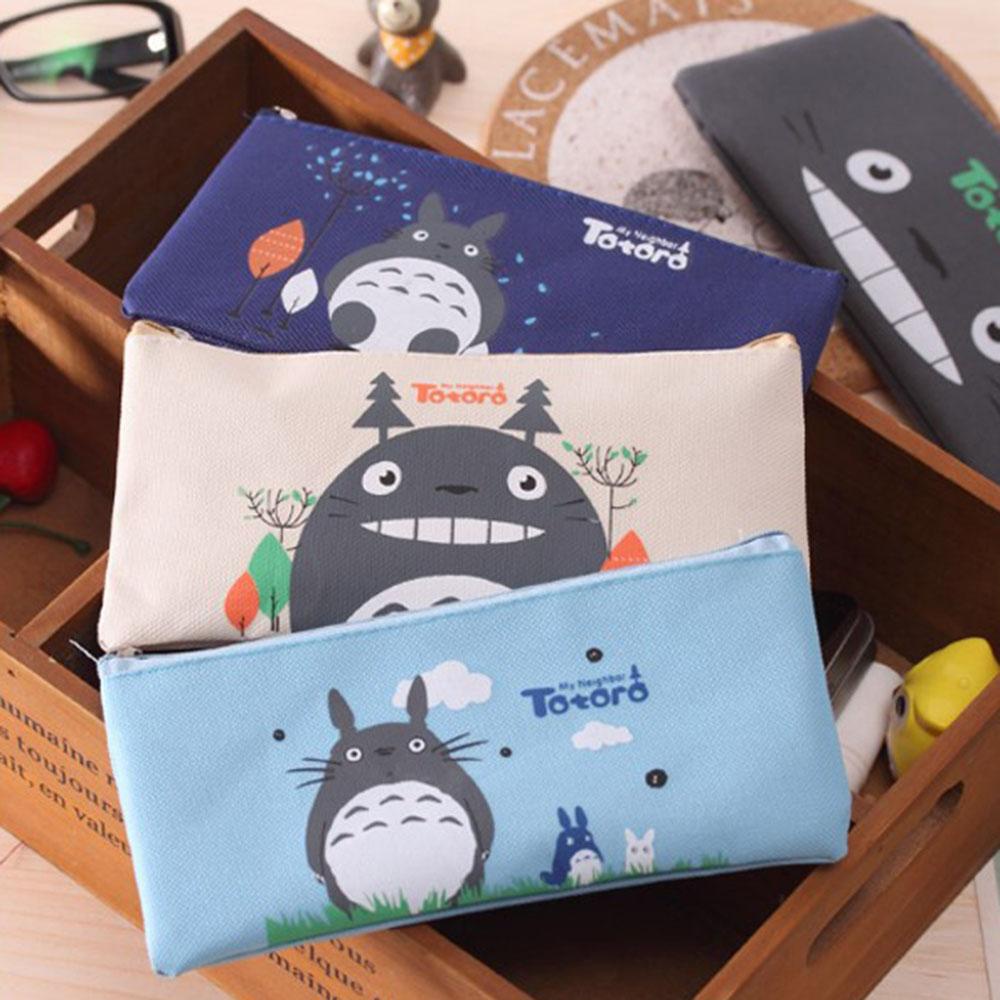 PEWANY Túi Đựng Bút Bằng Vải Oxford Họa Tiết Hoạt Hình Totoro Dễ Thương