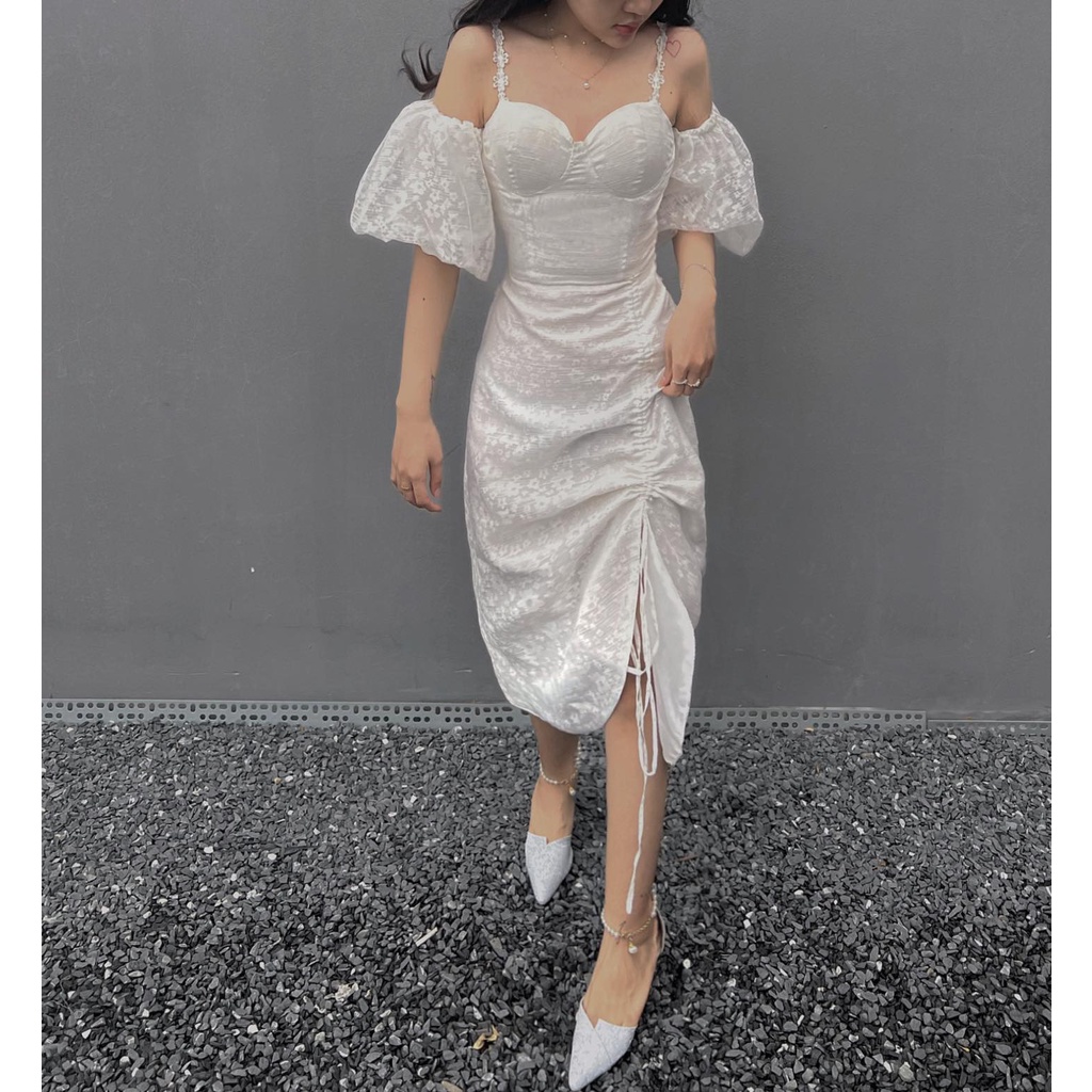 THE FANCE | Đầm voan hoa tay bồng trễ vai 2 kiểu mang SUN KISSED DRESS