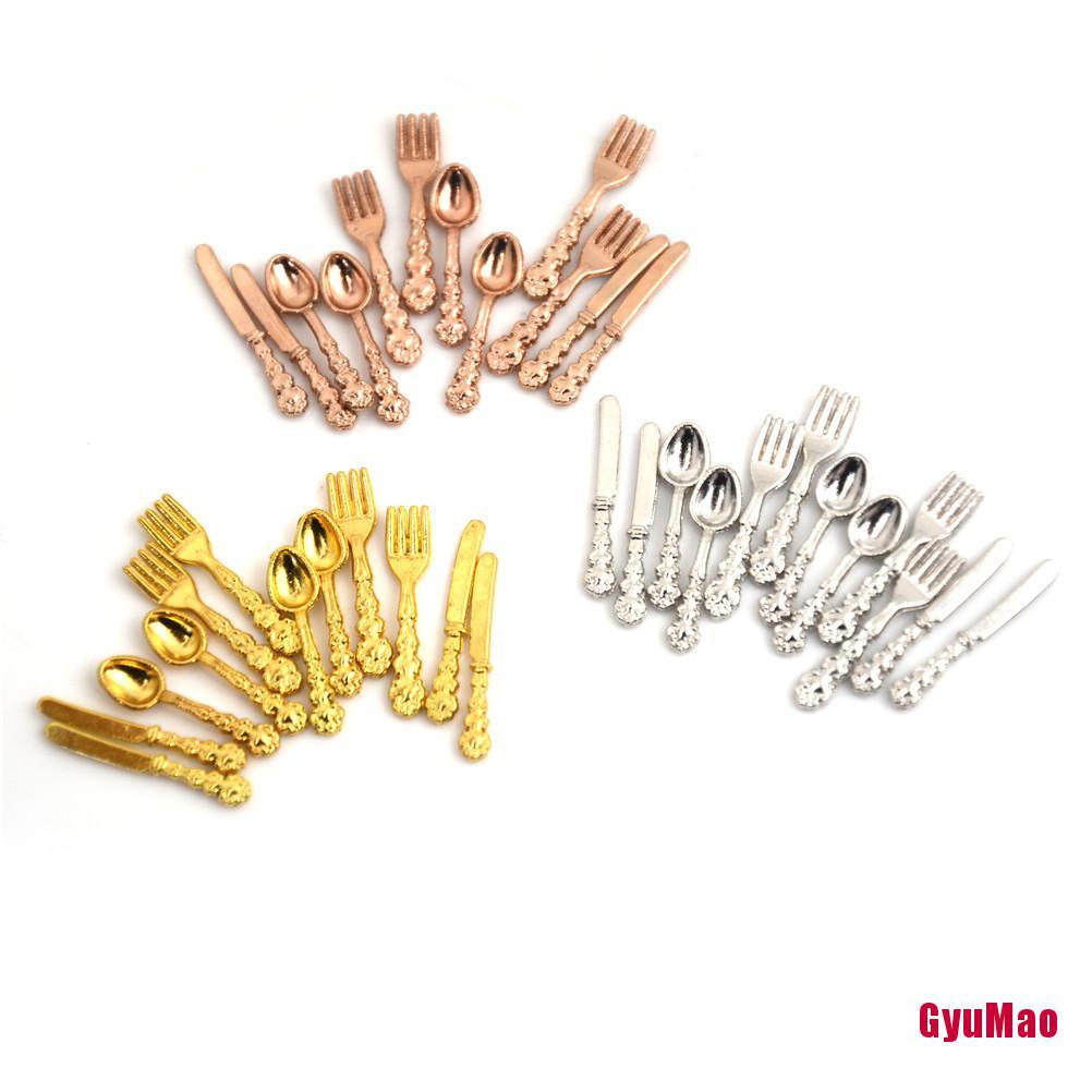 Bộ 12 Dụng Cụ Nấu Ăn Tỉ Lệ 1:12 Độc Đáo Trang Trí Nhà Búp Bê