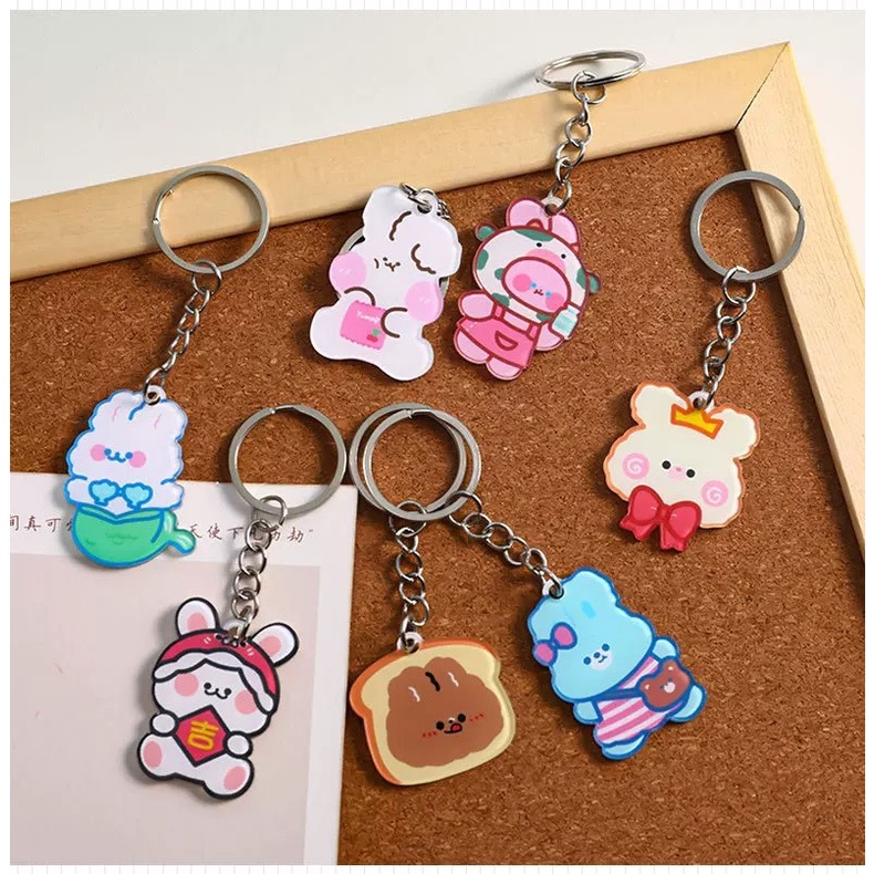 [Có sẵn] MÓC KHÓA THỎ CHẤT LIỆU SILICON NHỎ GỌN DỄ THƯƠNG - DÀNH CHO MỌI LỨA TUỔI