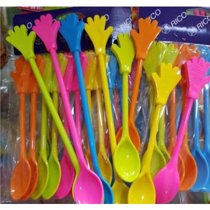 Thìa cán dài khuấy nước hoa quả - Thìa nhựa sinh tố cán dài