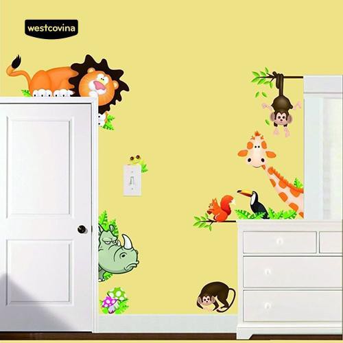 Nhãn dán tường hình động vật ngộ nghĩnh