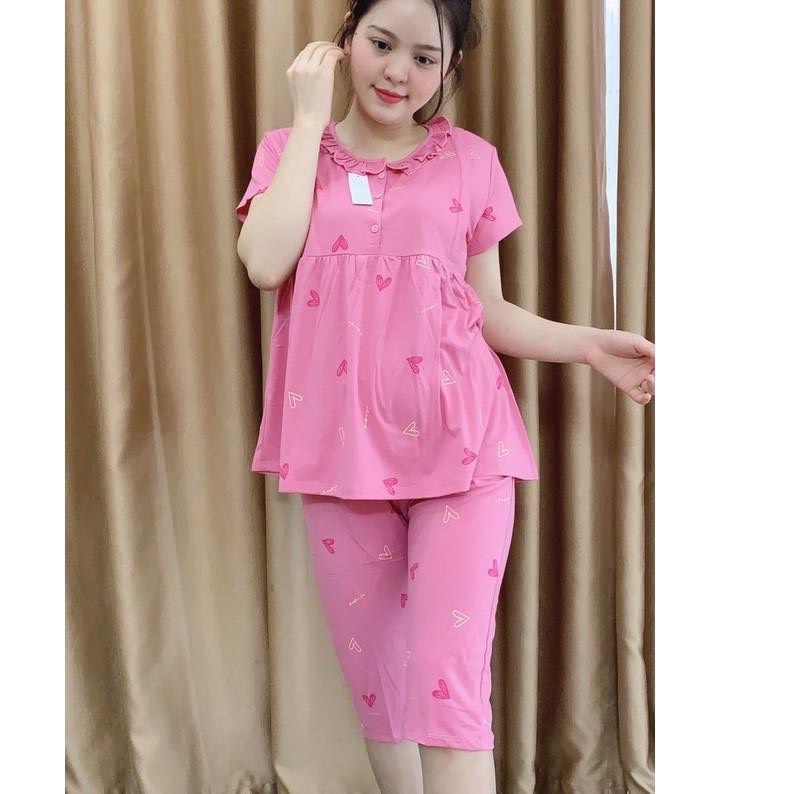 Bộ bầu - bộ sau sinh - chất liệu cotton - kiểu mới thời trang ( 3 nút  - lửng - QLTN - MS-03 )