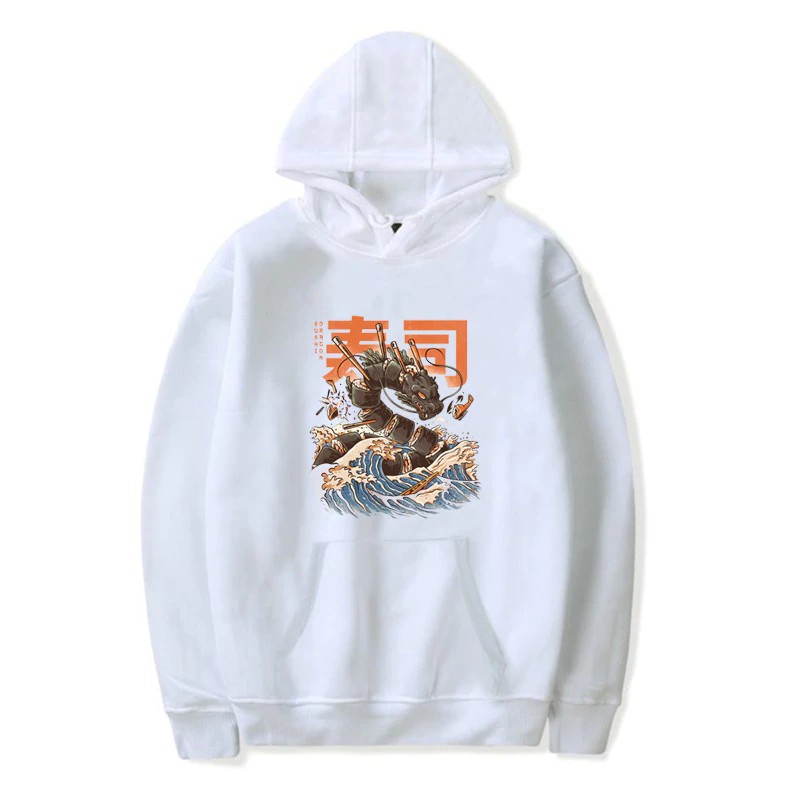 Áo Hoodie Cooton Họa Tiết Hoạt Hình Phong Cách Unise Sushi Great Sushi Nhật Bản Cho Nam