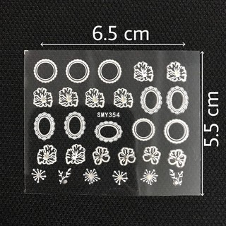 Sticker dán móng nail hoa trắng 3d