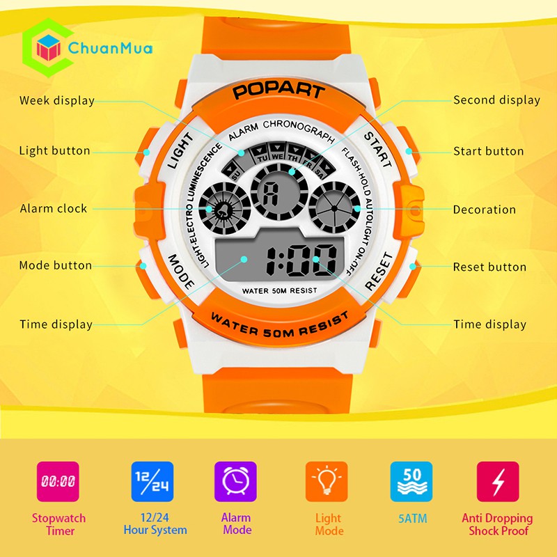 Đồng Hồ Trẻ Em Chống Nước Popart 944 Điện Tử - DHA500 | BigBuy360 - bigbuy360.vn
