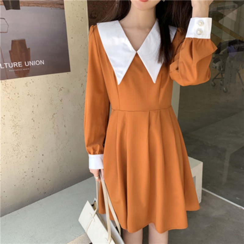 Đầm Nữ Dáng Ôm Màu Trơn Phong Cách Retro Hàn Quốc Mới